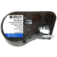 Brady Polyolefin 16to8Awg Wire Marking Sleeves, .25"Dia x 7'L, Black on White