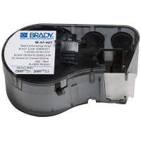 Brady Self-Laminating Vinyl Wire Labels, 0.5"H x 1"W, Black/White/Clear, BMP51 Series