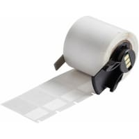 Brady Self-Laminating Vinyl Wire Labels, 1.5"H x .75"W, White/Translucent