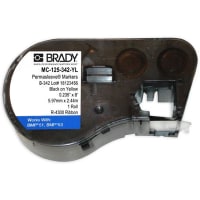 Brady Polyolefin 22to16Awg Wire Marking Sleeves, .125"Dia x 7'L, Black on Yellow