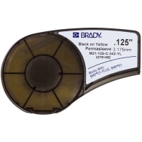 Brady Polyolefin 22 to 16 Gauge Wire Marking Sleeves, 1/8"Dia x 7'L, Blk on Yellow