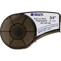 Brady Polypropylene Cryogenic Lab Label Cartridge, 3/4", Black on White