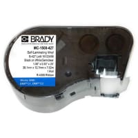 Brady Self-laminating Vinyl Wire Labels, 1.5"W x 25'L, Black on White/Clear