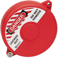 Brady Valve Hinged Lock, Polypropylene, Red, Wheel 5 - 6.5 in Dia, Lockout Series