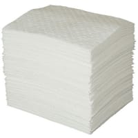 Brady Oil Absorbent Pad, Bale Of 100 Pads, 15in x 19 in, 35 Gals, White