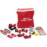 Brady Breaker Lockout Pouch Kit, 7 Lockouts/2 Cleats/10 Danger Tags/Hasp/Padlock/Pouch