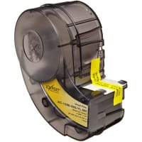 Brady Cartridge, Aggressive Adhesive, 1.5 in W x 30 ft L, Black on Yellow, Vinyl Label