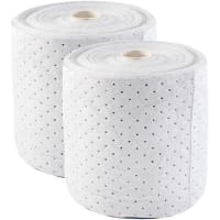 Brady Basic Oil Absorbent Rolls, Bale of 2 Rolls, 15in W x 150ft L, Polypropylene, White