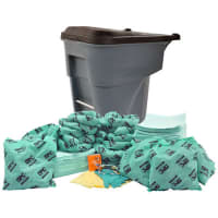 Brady Drum Chemical Spill Kit, 33.5 in H x 31 in Dia, 63 gal, Gray