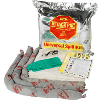 Brady Attack Pac Spill Kit, Case of 4 Kits, 4 in H x 16 in W x 20 in D, 7 gal, Silver