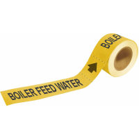 Brady Piper Marker, "Boiler Feed Water", Plastic, 2"W x 12"L, Black on Yellow