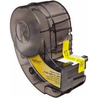 Brady Nylon Cloth Label Cartridge, Acrylic Adh., 3/8" Dia, Black on Yellow