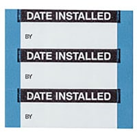 Brady Date Installed Labels 0.625 in H x 1.5 in W Cloth Black on White 25 Cards/Pk