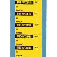 Brady Quality Control Labels 0.625 in H x 1.5 in W Cloth Black on Yellow 25 Cards/Pk