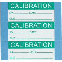 Brady Calibration Labels 0.625 in H x 1.5 in W Cloth Green on White 25 Cards/Pk