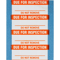 Brady Inspection Due Labels 0.625 in H x 1.5 in W Cloth Orange on White 25 Cards/Pk