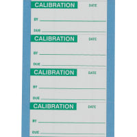 Brady Calibration Labels 1 in H x 2.25 in W Aluminum Foil Green on Silver 25 Cards/Pk