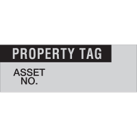 Brady Property Tag Labels 0.5 in H x 1.5 in W Alum Foil Black on Silver 25 Cards/Pk