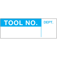 Brady Write-on Labels, "Tool No.", .625"H x 1.5"W, Blue on White