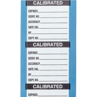 Brady Write-on Labels, "Calibrated.", .5"H x 1.5"W, Black on White