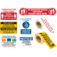 Brady Small Business Reopen Social DistancingSign Kit, 6 Signs, 2 Floor Tapes