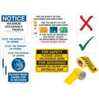 Brady Small Business Social Distancing Kit, 2Floor Tapes, 40 Seat Markers and 7 Sign