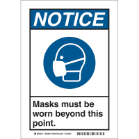 Brady Safety Sign, Notice, Polystyrene 10 In H x 7 In W, Blue on White