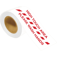 Brady Please Keep About 6 Feet (COVID-19) Polyester Floor Tape, 100' L, RD/WH