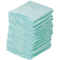 Brady Spill Response Plus Chemical Absorbent Pads, 6"x6", Absorbency Capacity 9.5 g