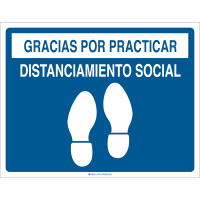 Brady Thank You For Social Distancing Spanish (COVID-19) Vinyl Flr Sign 14"H x 18"W