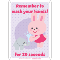 Brady Kids Wash Hands (COVID-19) Polystyrene Sign, 14"H x 10"W, BL/PK