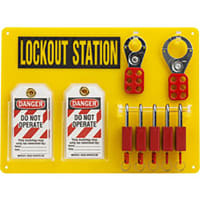 Brady Lockout Station, 5-Lock Board Kit with 5 Padlocks