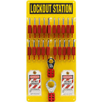 Brady Lockout Station, 20-Lock Board Kit with 20 Padlocks