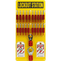 Brady Lockout Station, 20-Lock Board Kit with 20 Padlocks