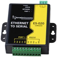 Brainboxes Ethernet to Serial, Ethernet 1 Port RS232 10 x Screw Terminals