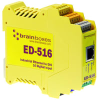 Brainboxes I/O Module;Industrial;Ethernet To DIO, Ethernet 16 DI; Wall Mount; ED Series