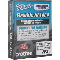 Brother International Tape, Industrial, 1/2 In. (12 Mm), Black On White Color, All Tze Machines