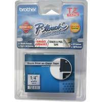 Brother International Tape, Laminated, 1/4 In., Black On Clear