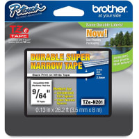 Brother International 0.13 In X 26.2 Ft (3.5 Mm X 8 M) Black On White Tape