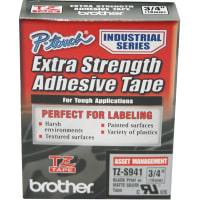 Brother International 3/4" (18Mm) Black On Matte Silver Industrial