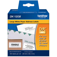 Brother International Large Address 1.4 in x 3.5 in (38 mm x 90.3 mm) Paper Label (400 Labels)