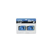 Brother International 2 Pack, 0.47 in x 25.2 ft (12mm x 7.7m), Blue Ink on White Label