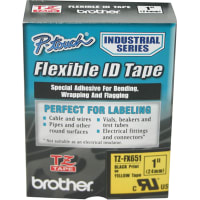 Brother International Tape, Laminated, Blk on Yel, 1" W, For P-touch labelers