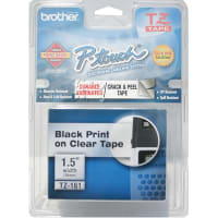 Brother International Tape, Laminated, 1-1/2 in., Black on Clear