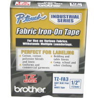 Brother International Tape, Fabric, 1/4 in., Black on White