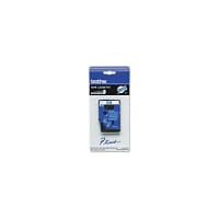 Brother International 1 Pack, 0.35 in x 25.2 ft (9mm x 7.7m), White Ink on Blue Label