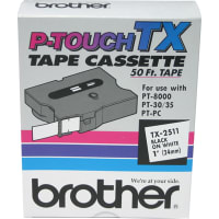 Brother International Brother Tx Replacement Tape Cartridge, 1" Black On White