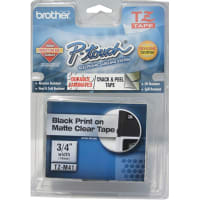 Brother International Tape, Laminated, 3/4 in., Black on Clear Matte