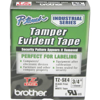 Brother International Tape, Security, 1/2 in., Black on White