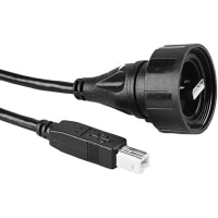 Bulgin Cable USB Type-B USB Type-A 4 Cond 2m 28 AWG (Signal) 24 AWG (Power)